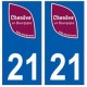 21 Chenôve logo autocollant plaque stickers ville