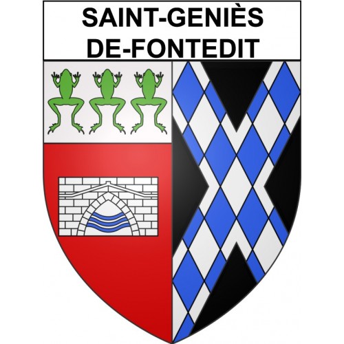 Saint-Geniès-de-Fontedit 34 ville Stickers blason autocollant adhésif