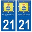 21 Chevigny-saint-sauveur blason autocollant plaque stickers ville