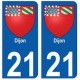 21 Dijon  blason autocollant plaque stickers ville