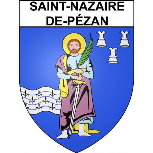 Saint-Nazaire-de-Pézan 34 ville Stickers blason autocollant adhésif