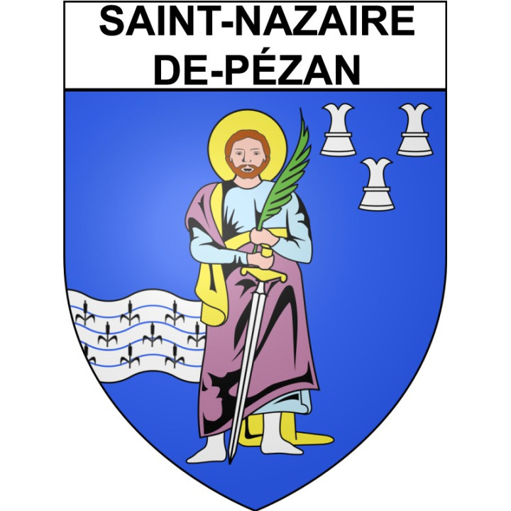 Pegatinas escudo de armas de Bazas adhesivo de la etiqueta engomada