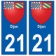 21 Dijon  blason autocollant plaque stickers ville