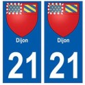 21 Dijon blason autocollant plaque stickers ville