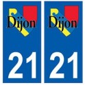 21 Dijon logo autocollant plaque stickers ville