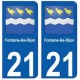 21 Fontaine-lès-Dijon blason autocollant plaque stickers ville