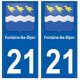 21 Fontaine-lès-Dijon blason autocollant plaque stickers ville