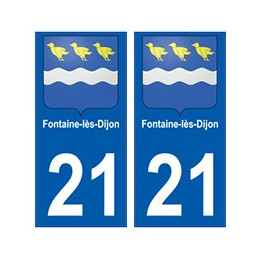 21 Fontaine-lès-Dijon blason autocollant plaque stickers ville