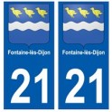 21 Fontaine-lès-Dijon blason autocollant plaque stickers ville