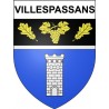Villespassans 34 ville Stickers blason autocollant adhésif