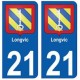 21 Longvic blason autocollant plaque stickers ville