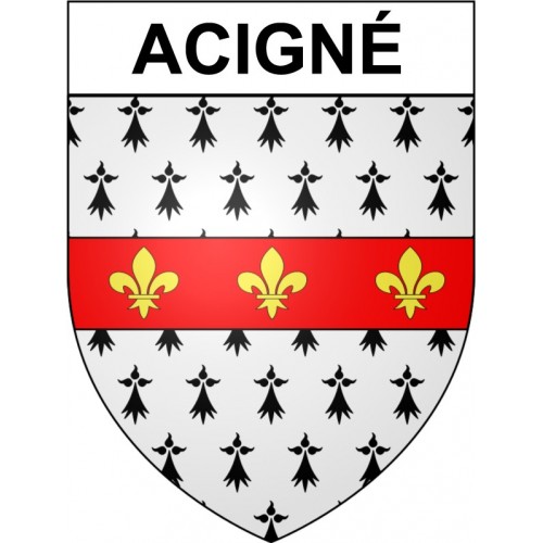 Acigné 35 ville Stickers blason autocollant adhésif