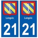 21 Longvic blason autocollant plaque stickers ville