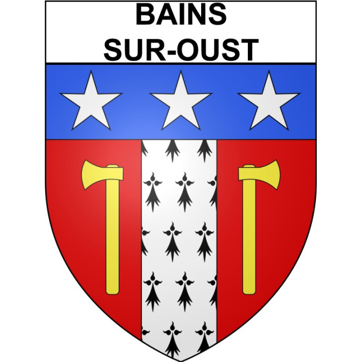 Bains-sur-Oust 35 ville Stickers blason autocollant adhésif