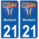 21 Montbard blason autocollant plaque stickers ville