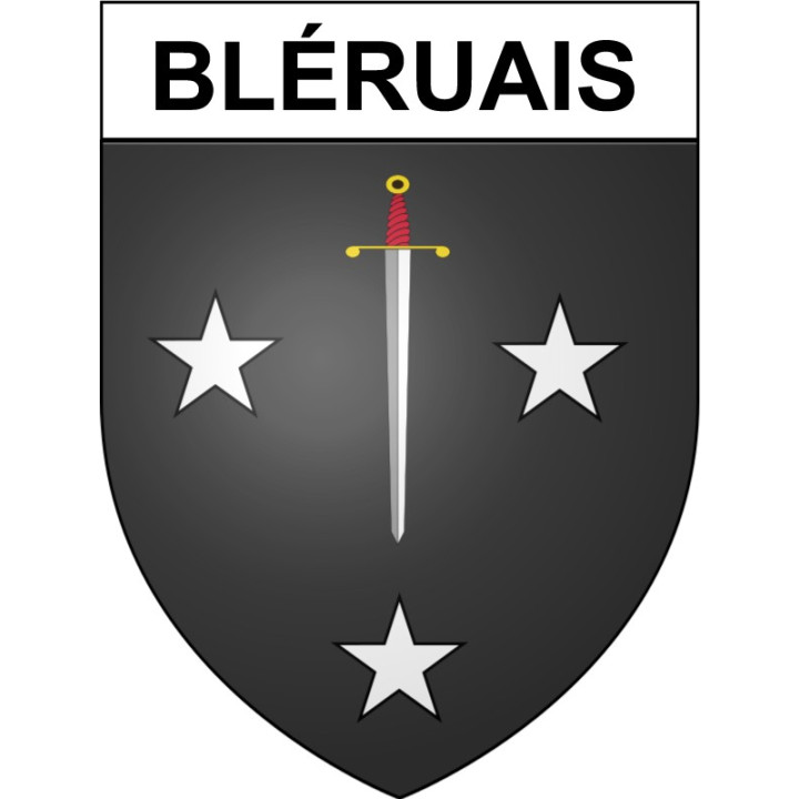 Bléruais 35 ville Stickers blason autocollant adhésif