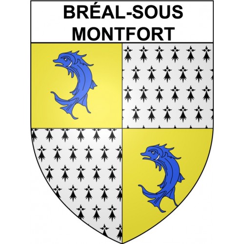 Bréal-sous-Montfort 35 ville Stickers blason autocollant adhésif