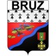 Pegatinas escudo de armas de Bazas adhesivo de la etiqueta engomada