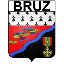 Pegatinas escudo de armas de Bazas adhesivo de la etiqueta engomada