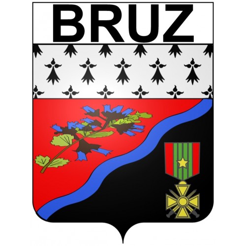 Bruz 35 ville Stickers blason autocollant adhésif