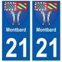 21 Montbard blason autocollant plaque stickers ville