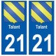 21 Talant blason autocollant plaque stickers ville