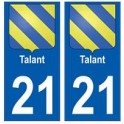 21 Talant blason autocollant plaque stickers ville