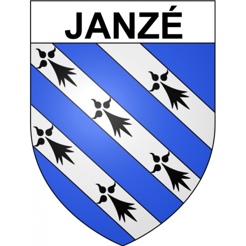 Janzé 35 ville Stickers blason autocollant adhésif