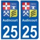 25 Audincourt blason autocollant plaque stickers ville