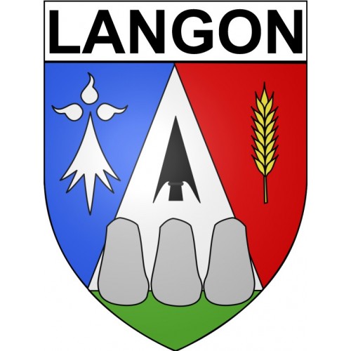 Langon 35 ville Stickers blason autocollant adhésif