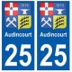 25 Audincourt blason autocollant plaque stickers ville