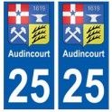 25 Audincourt blason autocollant plaque stickers ville