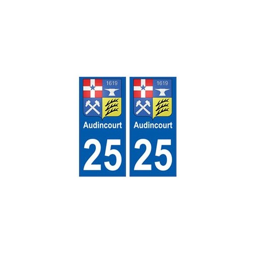 25 Audincourt blason autocollant plaque stickers ville