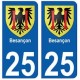25 Besançon blason autocollant plaque stickers ville