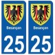 25 Besançon blason autocollant plaque stickers ville