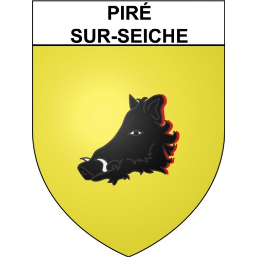 Piré-sur-Seiche 35 ville Stickers blason autocollant adhésif