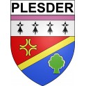Plesder 35 ville Stickers blason autocollant adhésif