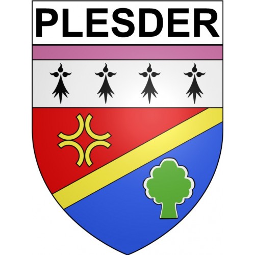 Plesder 35 ville Stickers blason autocollant adhésif