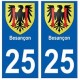 25 Besançon blason autocollant plaque stickers ville