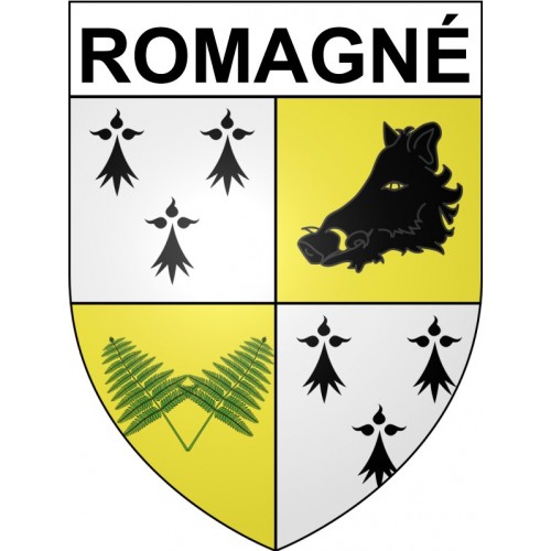 Romagné 35 ville Stickers blason autocollant adhésif