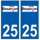 25 Besançon logo autocollant plaque stickers ville