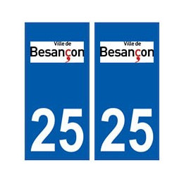 25 Besançon logo autocollant plaque stickers ville