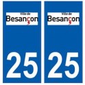 25 Besançon logo autocollant plaque stickers ville
