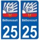 25 Béthoncourt blason autocollant plaque stickers ville