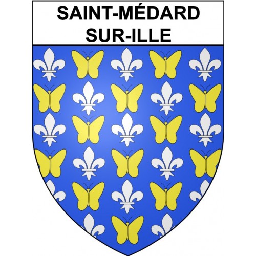Saint-Médard-sur-Ille 35 ville Stickers blason autocollant adhésif