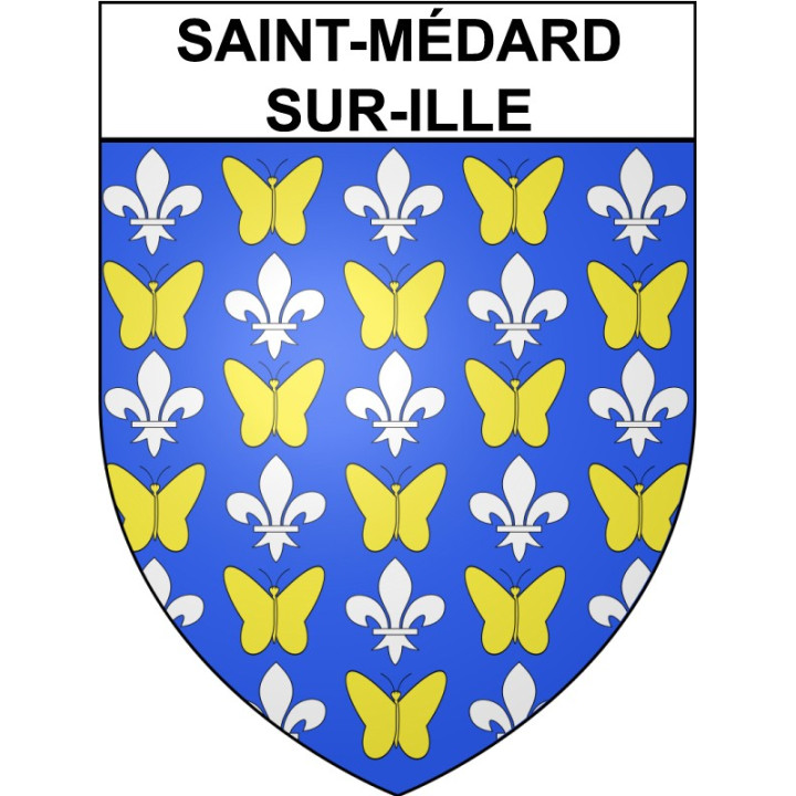 Saint-Médard-sur-Ille 35 ville Stickers blason autocollant adhésif
