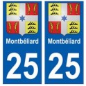 25 Montbéliard blason autocollant plaque stickers ville