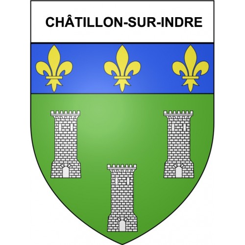 Châtillon-sur-Indre 36 ville Stickers blason autocollant adhésif
