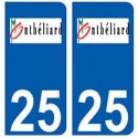 25 Montbéliard logo autocollant plaque stickers ville