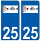 25 Montbéliard logo autocollant plaque stickers ville
